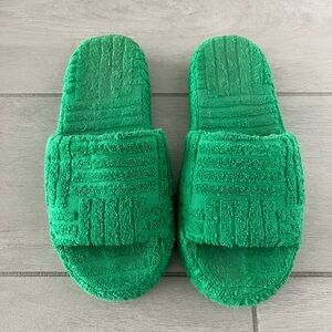 Bottega Terry Slides Green
